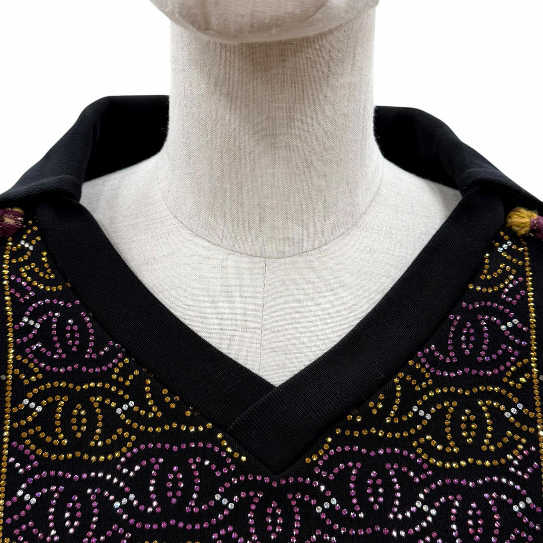 Excellent CHANEL T-shirt COCO Mark Rhinestone Long Sleeve Women P75458K10806