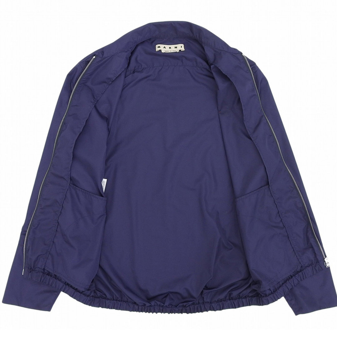 Great MARNI Nylon jacket Rubber patch zip-up blouson Navy Nylon 46 CUMU0109X0