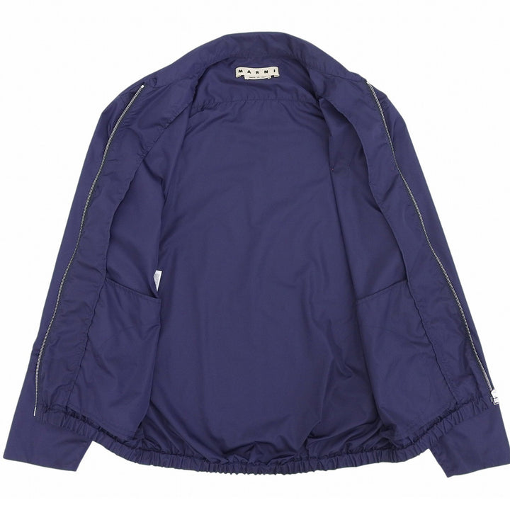 Great MARNI Nylon jacket Rubber patch zip-up blouson Navy Nylon 46 CUMU0109X0