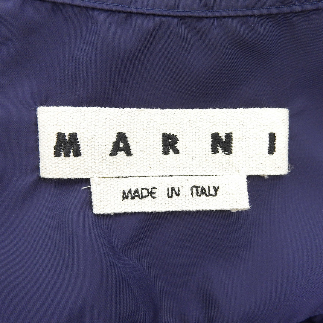 Great MARNI Nylon jacket Rubber patch zip-up blouson Navy Nylon 46 CUMU0109X0