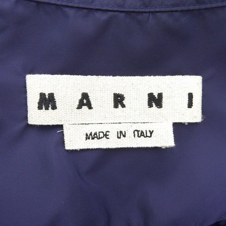 Great MARNI Nylon jacket Rubber patch zip-up blouson Navy Nylon 46 CUMU0109X0
