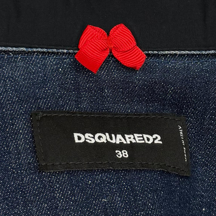 Excellent DSQUARED2 one piece Logo Metal Studded Denim cotton 38 S75CV0348
