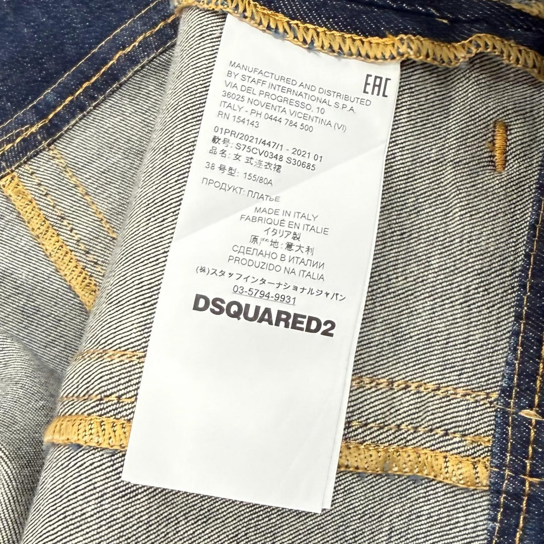Excellent DSQUARED2 one piece Logo Metal Studded Denim cotton 38 S75CV0348