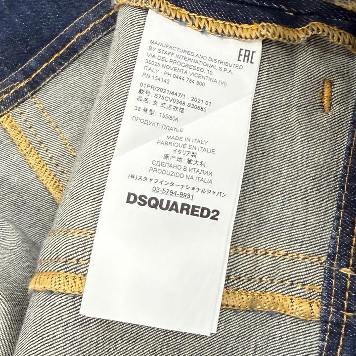Excellent DSQUARED2 one piece Logo Metal Studded Denim cotton 38 S75CV0348