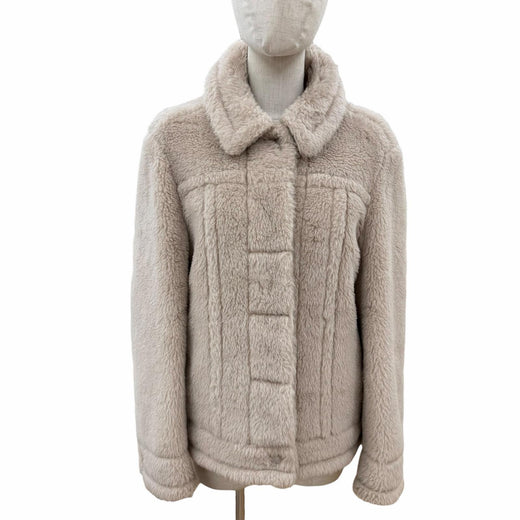 Excellent Max Mara Jacket Teddy bear Bore beige alpaca Women 36 23108601396