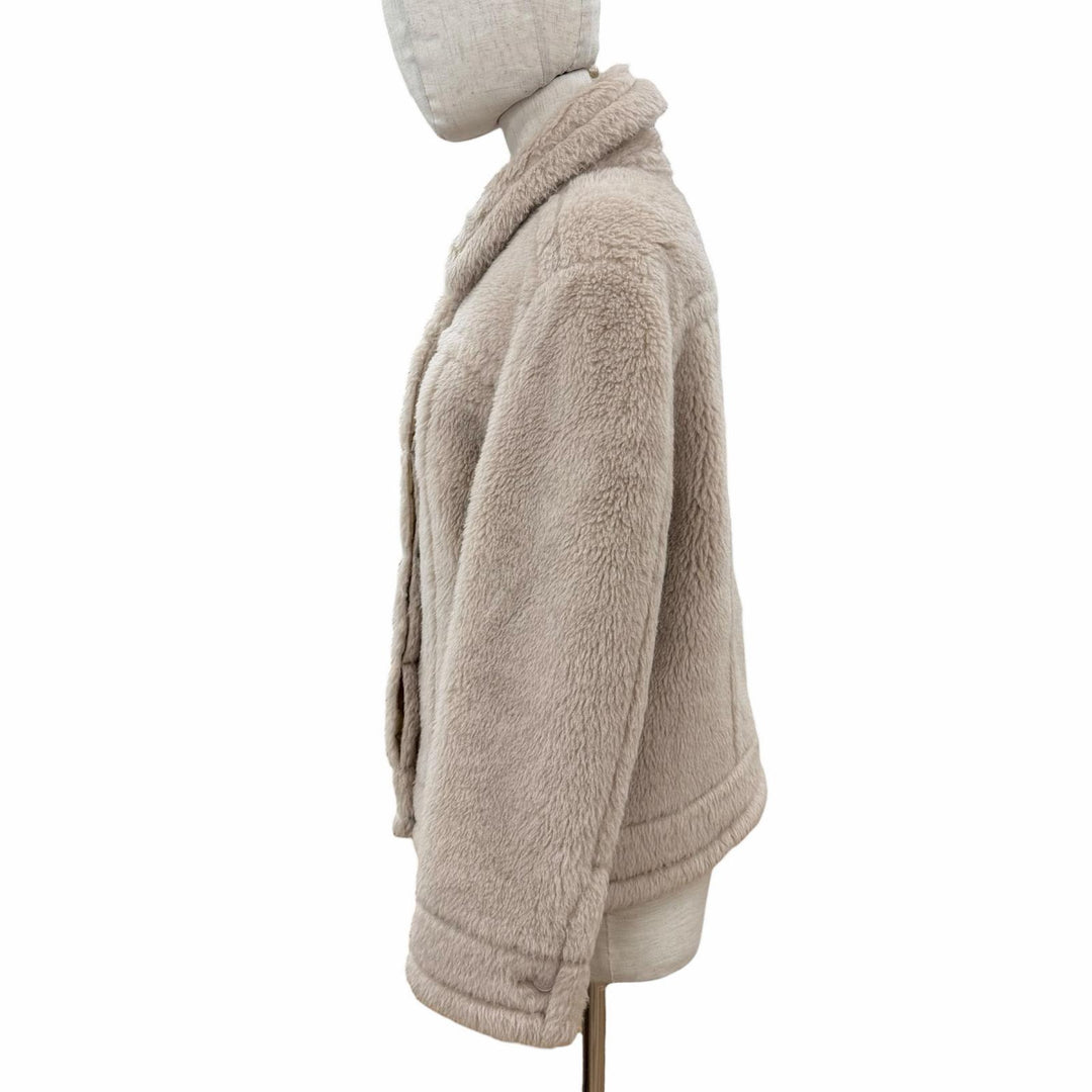 Excellent Max Mara Jacket Teddy bear Bore beige alpaca Women 36 23108601396