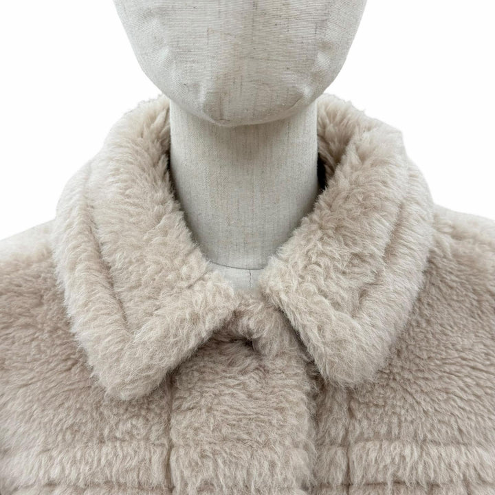 Excellent Max Mara Jacket Teddy bear Bore beige alpaca Women 36 23108601396
