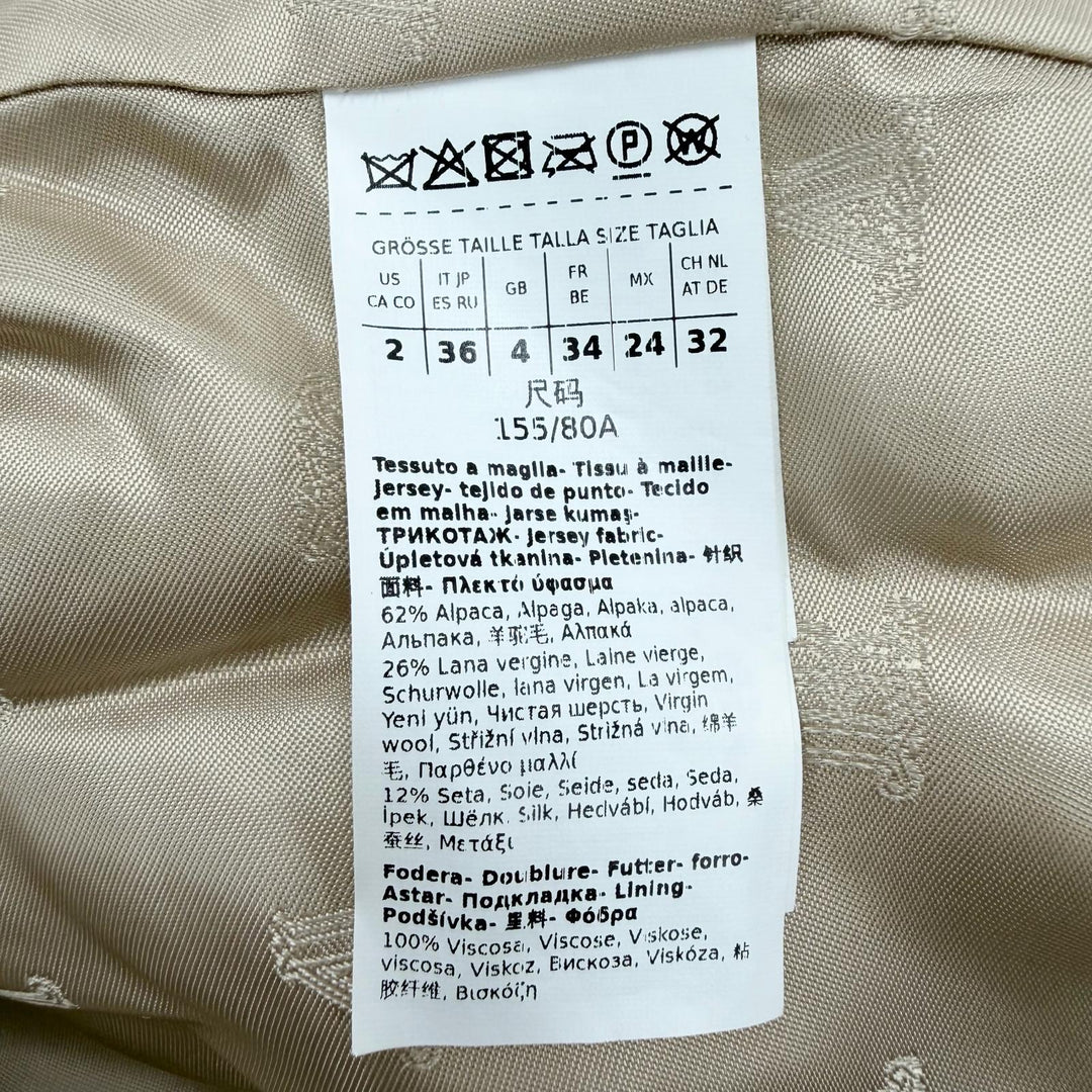Excellent Max Mara Jacket Teddy bear Bore beige alpaca Women 36 23108601396