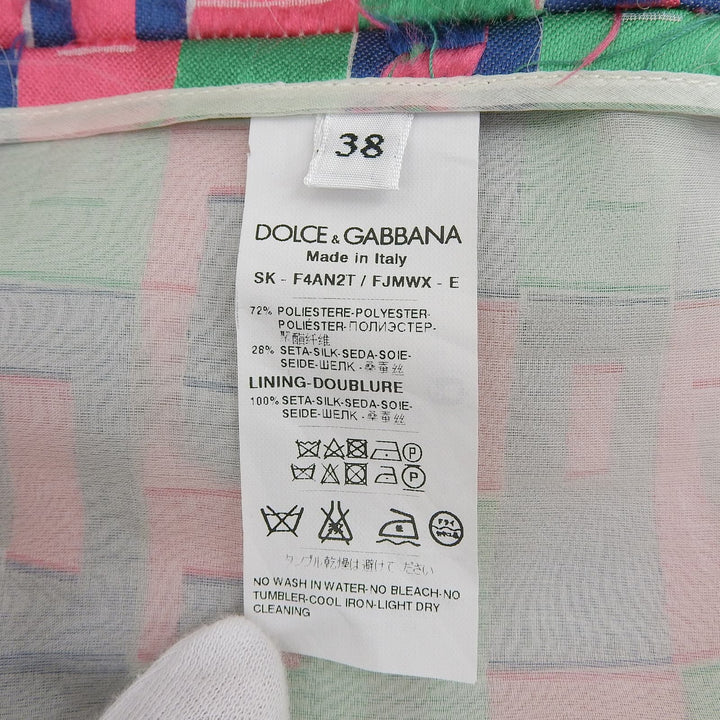 Great DOLCE&GABBANA skirt Jacquard pink polyester Women 38 F4AN2T/FJMWX