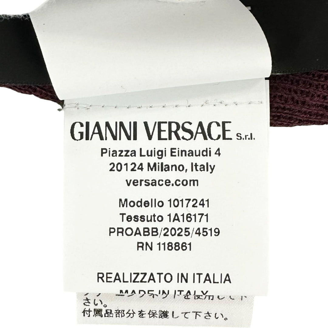 Pristine VERSACE sweater Medusa Metal High Neck Bordeaux wool Women 36 1017241