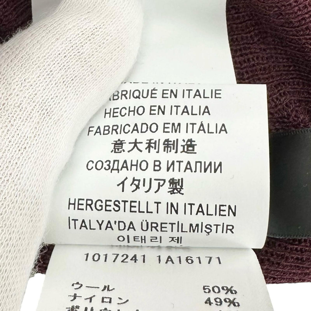 Pristine VERSACE sweater Medusa Metal High Neck Bordeaux wool Women 36 1017241