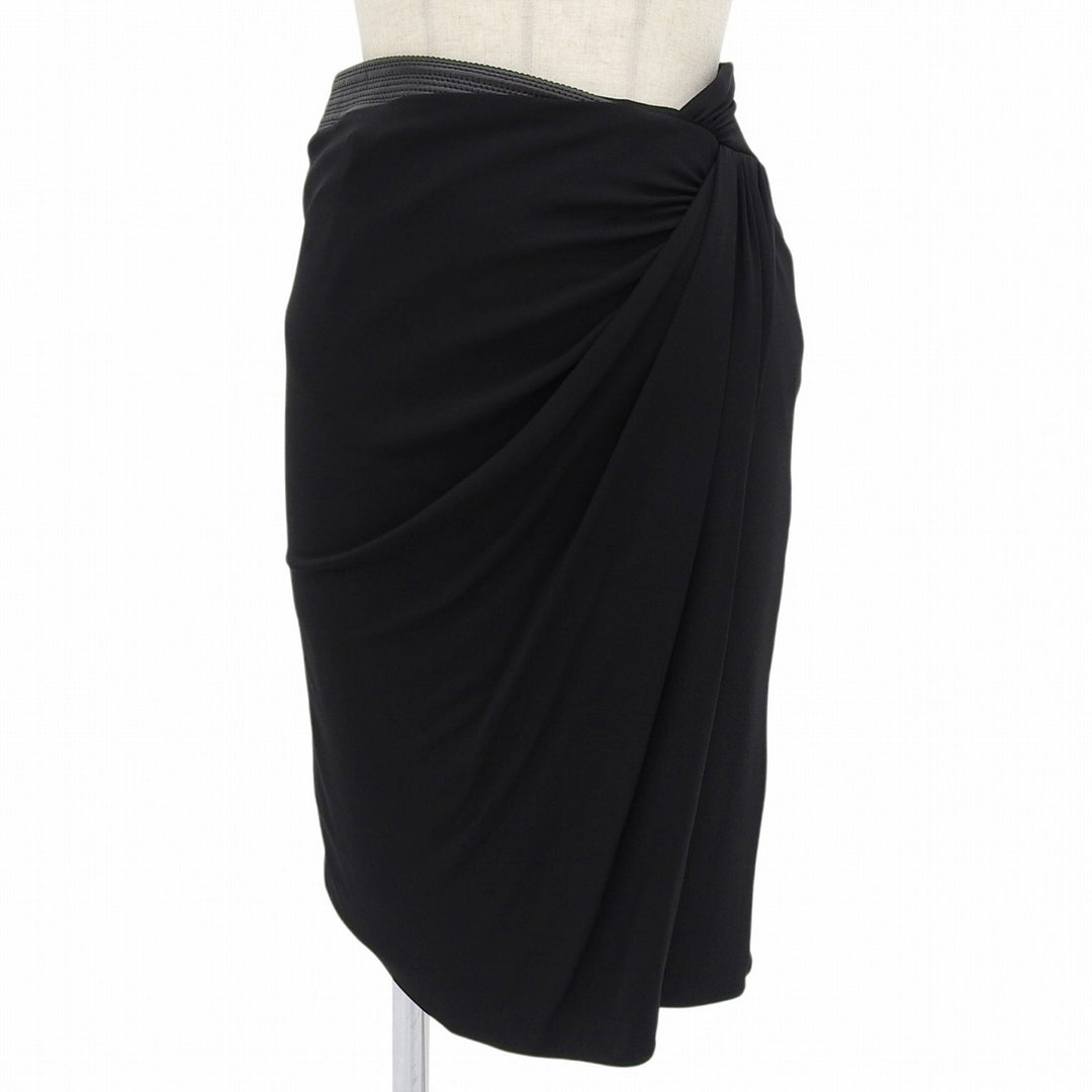 Pristine VERSACE skirt Wrap-style drape black Rayon Women 36 1021989