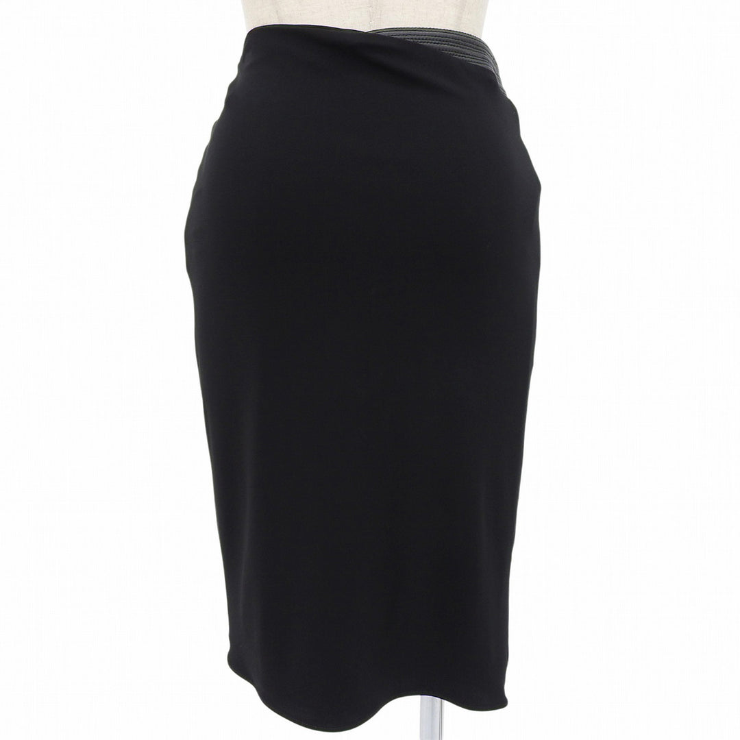 Pristine VERSACE skirt Wrap-style drape black Rayon Women 36 1021989