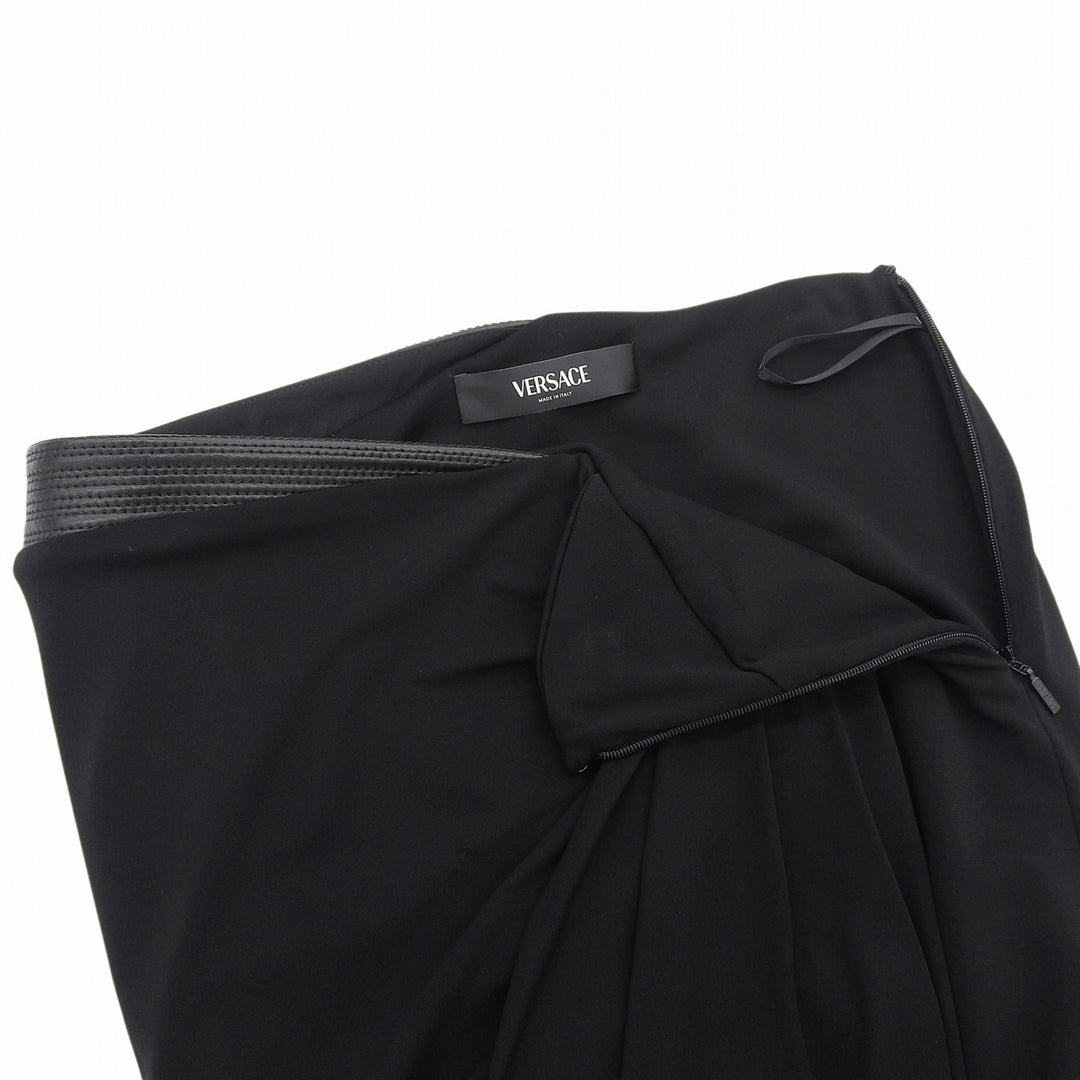 Pristine VERSACE skirt Wrap-style drape black Rayon Women 36 1021989