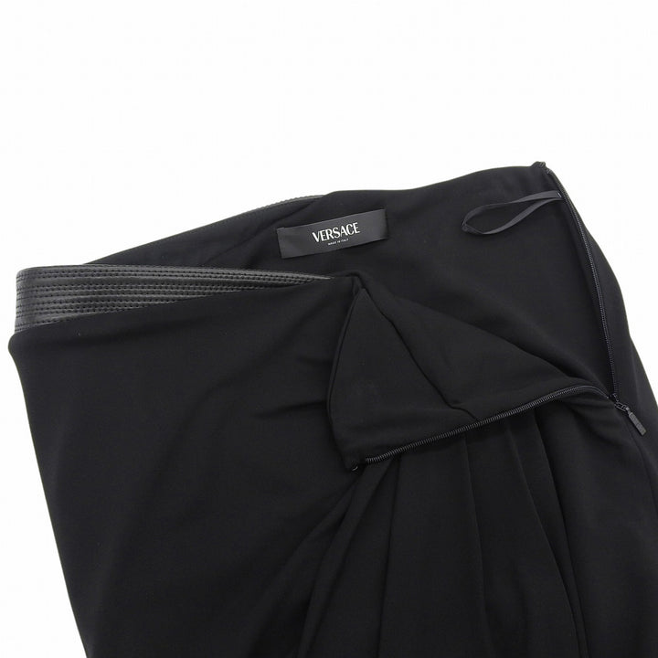 Pristine VERSACE skirt Wrap-style drape black Rayon Women 36 1021989