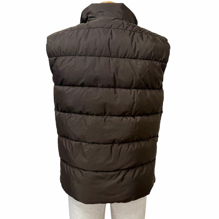 Great PRADA Down vest Triangle logo Re-Nylon Brown Nylon mens