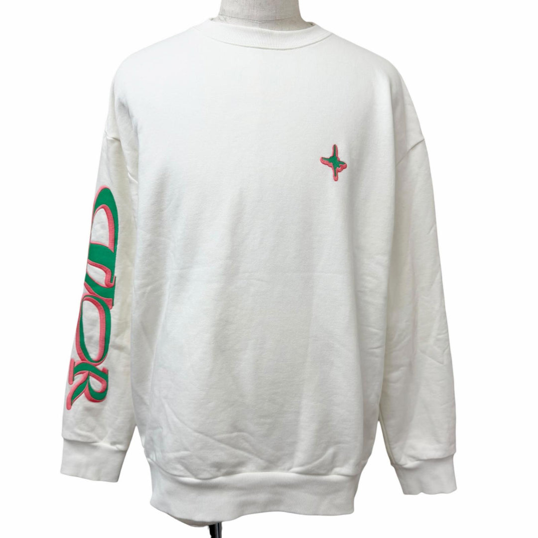 Great DIOR sweat Lewis Hamilton logo embroidery Ivory cotton mens 513J670A0531