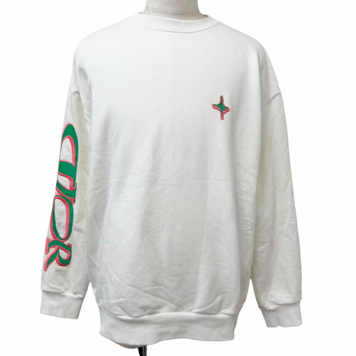 Great DIOR sweat Lewis Hamilton logo embroidery Ivory cotton mens 513J670A0531