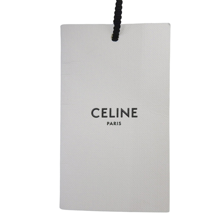 Pristine CELINE Pants Leather patch hickory denim white cotton Women 25