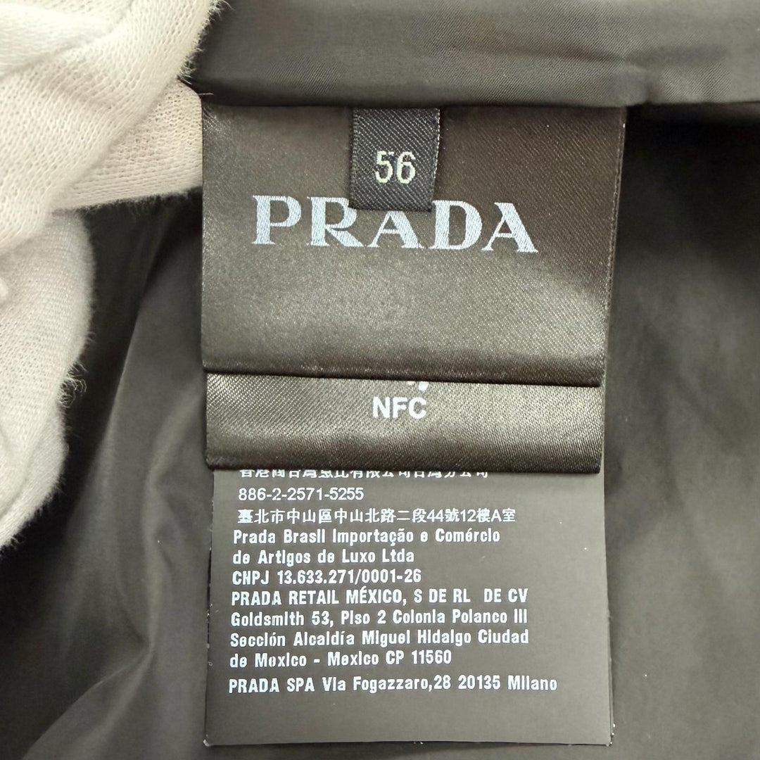 Great PRADA Nylon jacket Triangle Logo Zip-Up Blouson black mens 56 SGN998