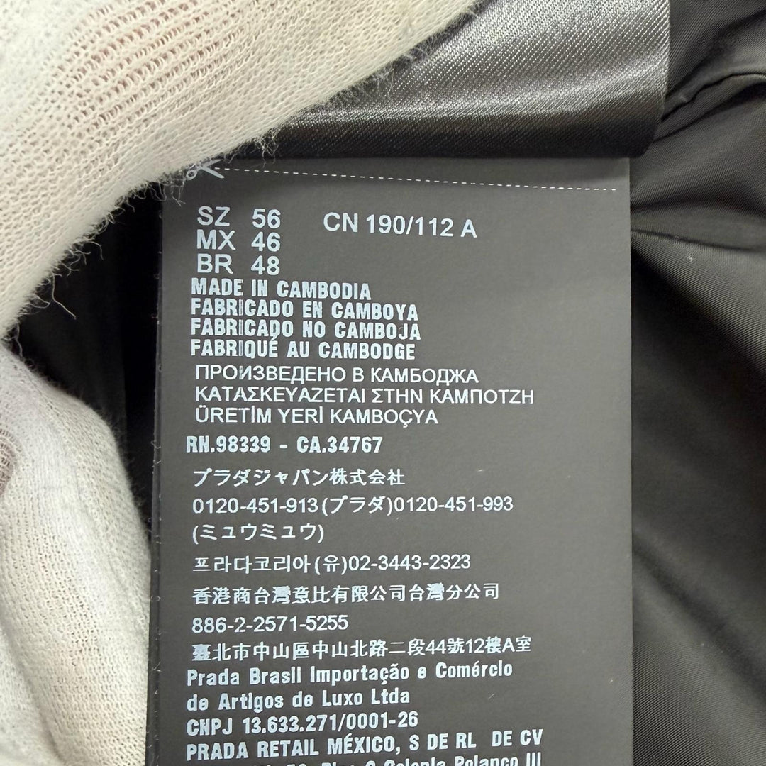 Great PRADA Nylon jacket Triangle Logo Zip-Up Blouson black mens 56 SGN998