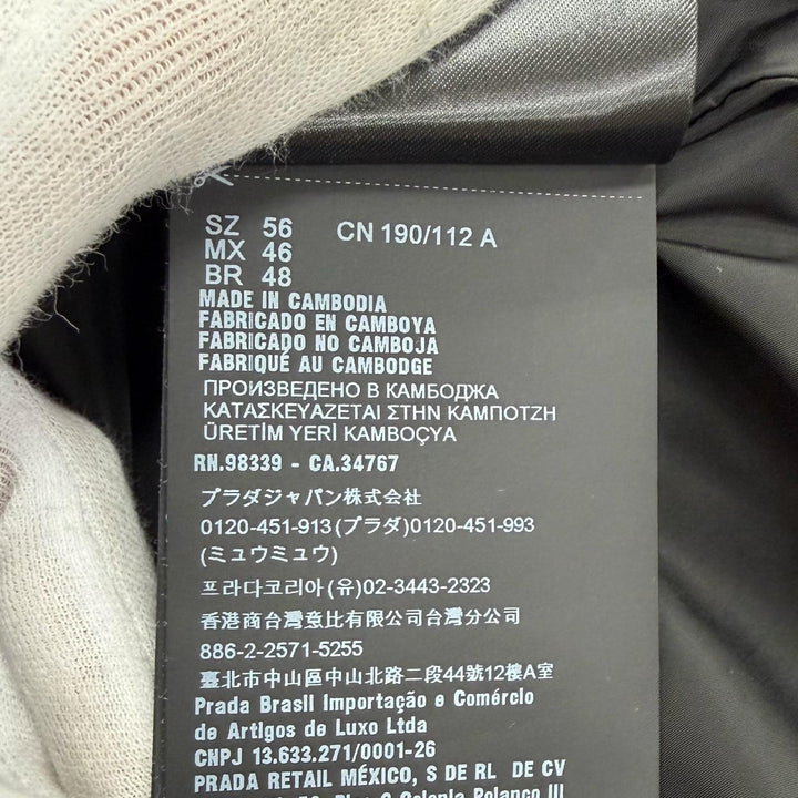 Great PRADA Nylon jacket Triangle Logo Zip-Up Blouson black mens 56 SGN998