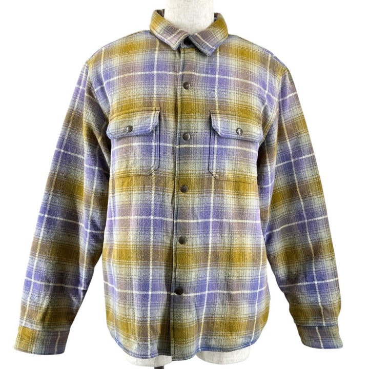 Great Supreme Jacket Shearling Lined Flannel Shirt Logo button check pattern L