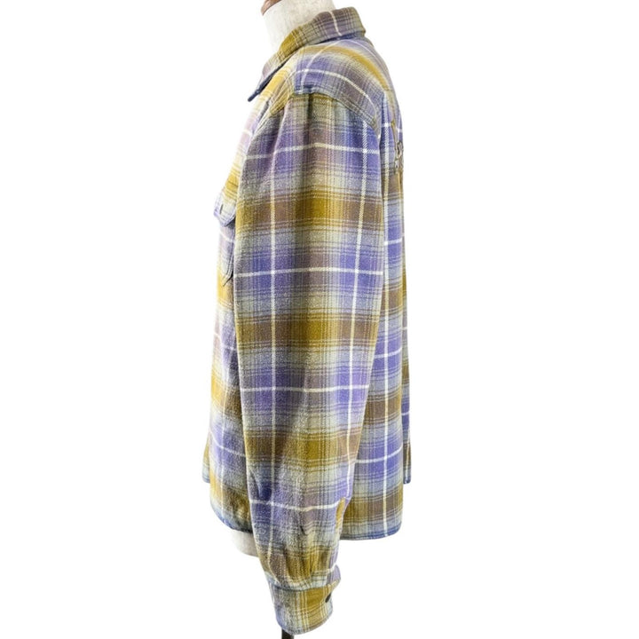 Great Supreme Jacket Shearling Lined Flannel Shirt Logo button check pattern L