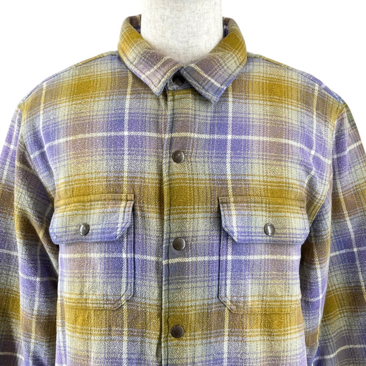 Great Supreme Jacket Shearling Lined Flannel Shirt Logo button check pattern L