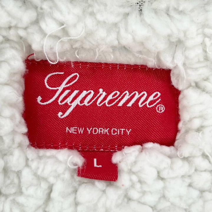Great Supreme Jacket Shearling Lined Flannel Shirt Logo button check pattern L