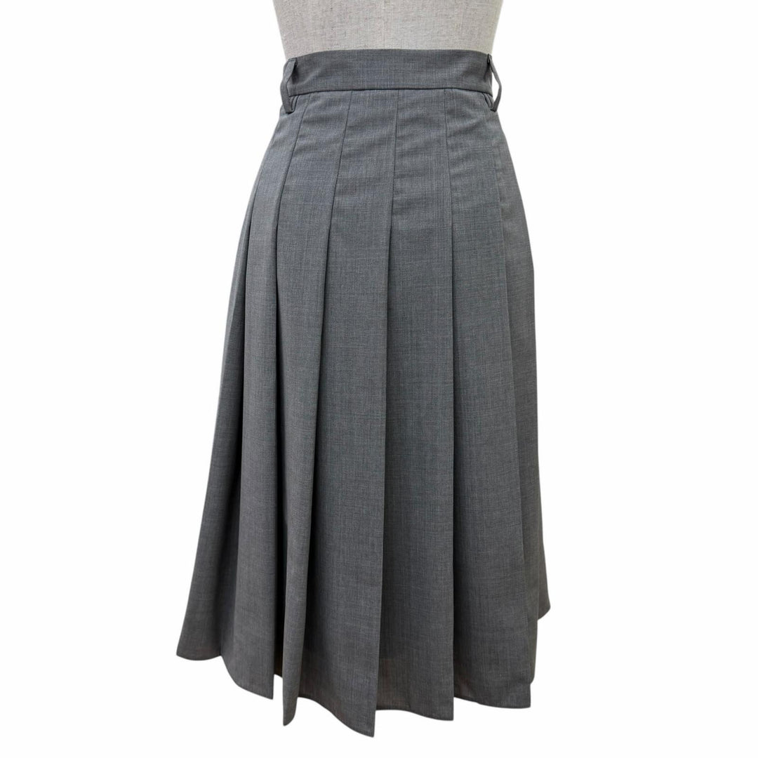 Excellent PRADA Pleated skirt Knee-length flared gray Virgin wool 38 DNA91M