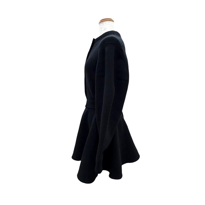 Excellent CELINE one piece Mini dress Logo button knit black XS RR0H80U57.38NO