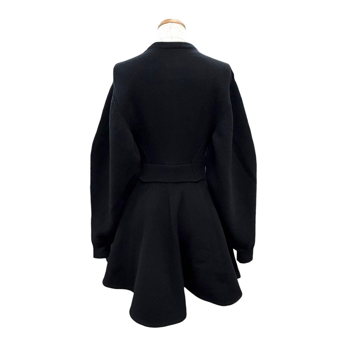 Excellent CELINE one piece Mini dress Logo button knit black XS RR0H80U57.38NO