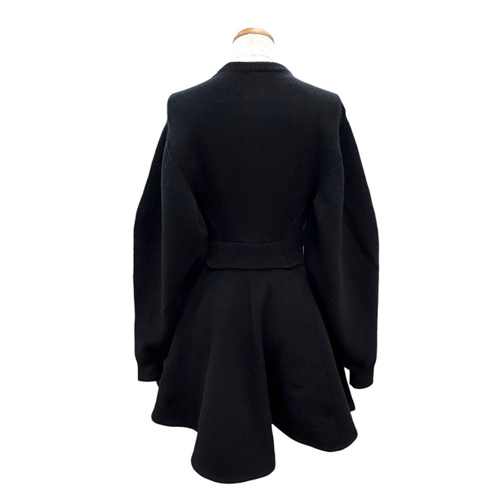 Excellent CELINE one piece Mini dress Logo button knit black XS RR0H80U57.38NO