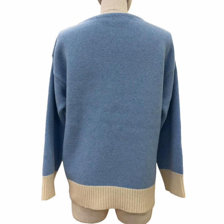 Excellent MARNI knit Logo-printed,long-sleeved shirt blue 36 GCMD0484Q0
