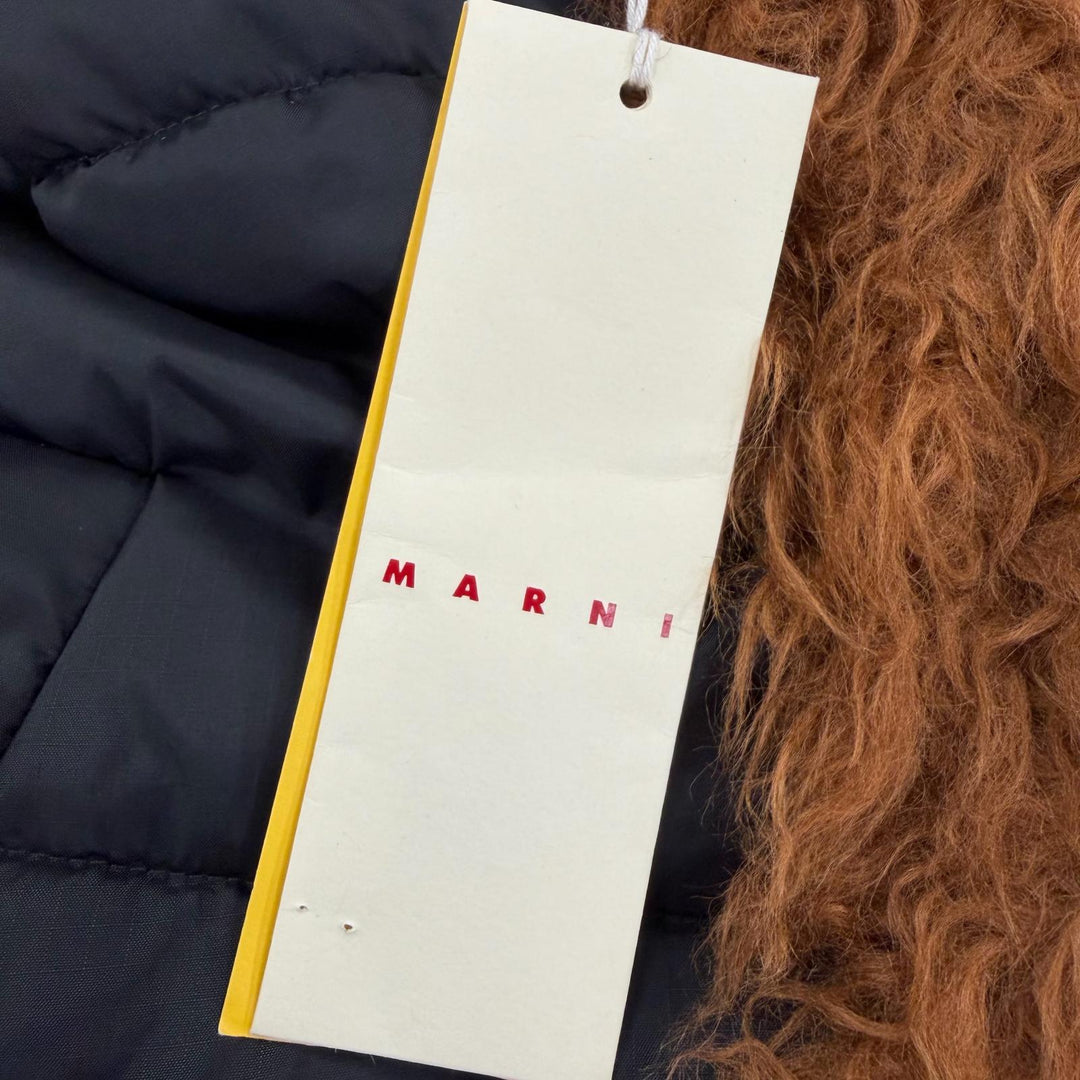 Excellent MARNI coat Reversible, padded Navy system acrylic Women 36 JKMA0236LW