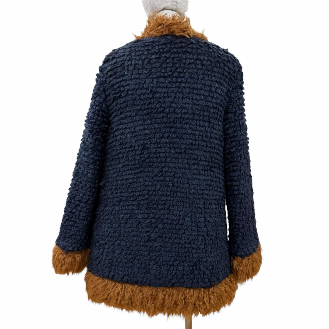 Excellent MARNI coat Reversible, padded Navy system acrylic Women 36 JKMA0236LW
