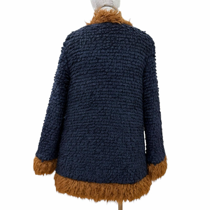 Excellent MARNI coat Reversible, padded Navy system acrylic Women 36 JKMA0236LW