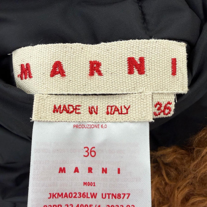 Excellent MARNI coat Reversible, padded Navy system acrylic Women 36 JKMA0236LW