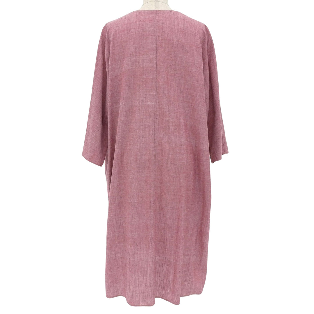 Excellent JURGEN LEHL one piece V-neck long shirt pink cotton Women M HT009499