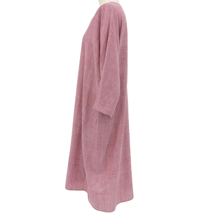 Excellent JURGEN LEHL one piece V-neck long shirt pink cotton Women M HT009499