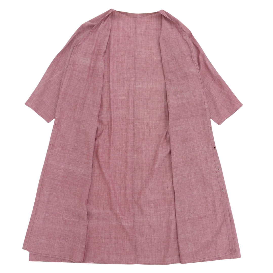 Excellent JURGEN LEHL one piece V-neck long shirt pink cotton Women M HT009499
