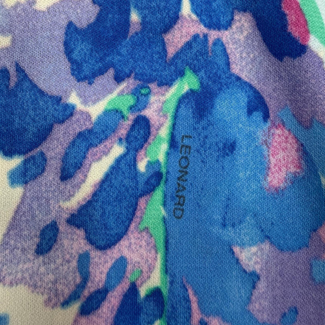 Pristine LEONARD FASHION one piece Floral print sleeveless flared dress Blue 34