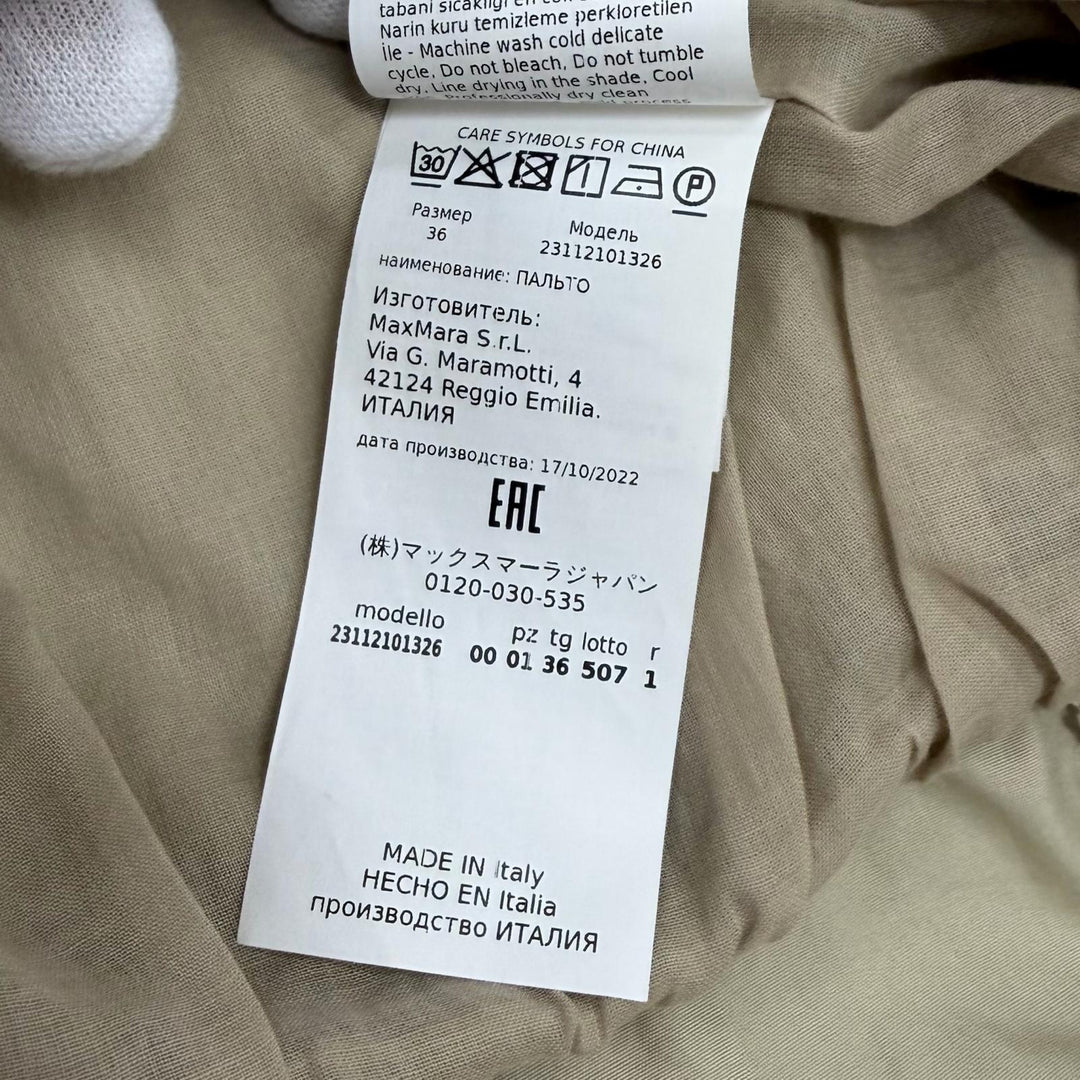 Excellent Max Mara trench coat beige cotton Women 36 23112101326