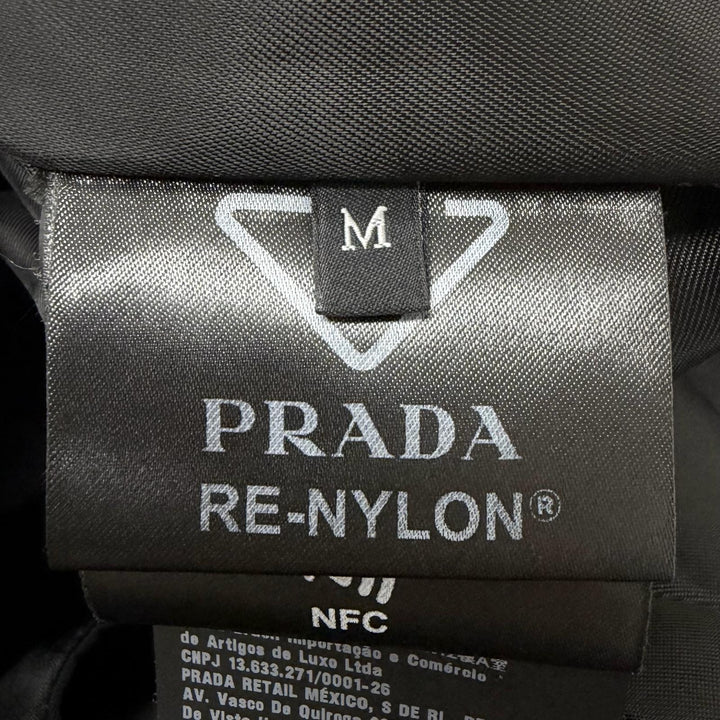 Excellent PRADA coat Re-Nylon Triangle Logo Pouch Included black