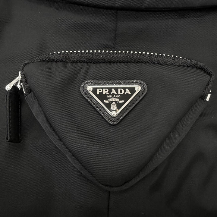 Excellent PRADA coat Re-Nylon Triangle Logo Pouch Included black
