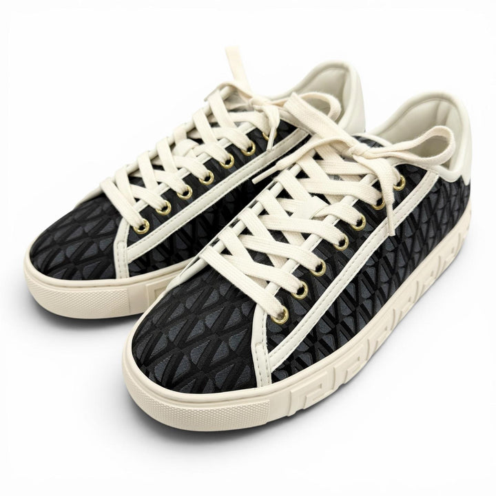 Pristine VERSACE sneakers Greca Jacquard V Canvas Navy canvas Women 38 1013568