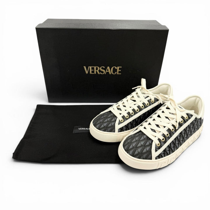 Pristine VERSACE sneakers Greca Jacquard V Canvas Navy canvas Women 38 1013568