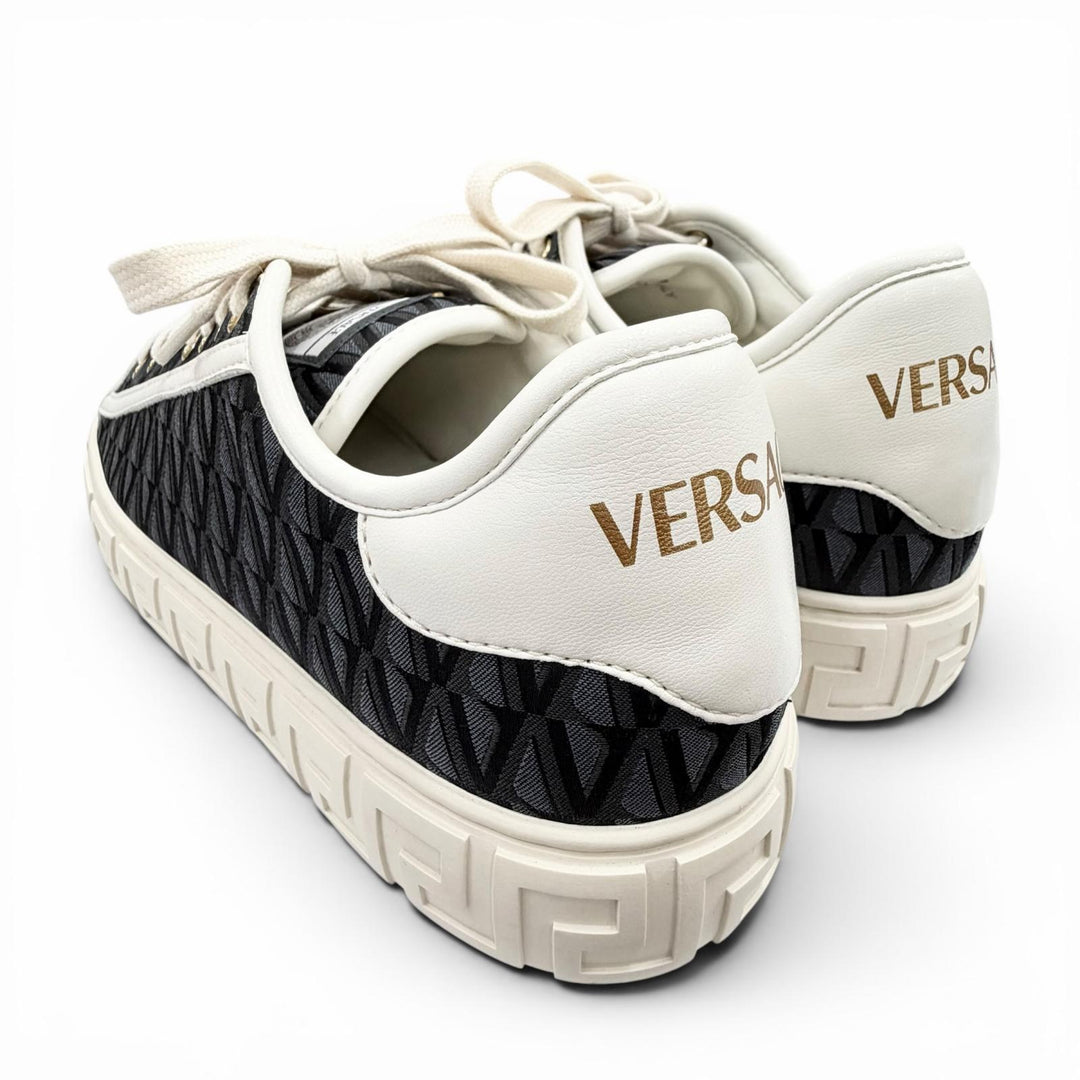 Pristine VERSACE sneakers Greca Jacquard V Canvas Navy canvas Women 38 1013568