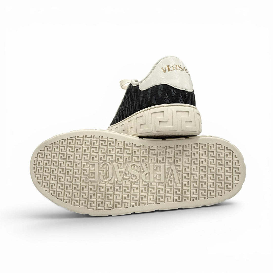 Pristine VERSACE sneakers Greca Jacquard V Canvas Navy canvas Women 38 1013568